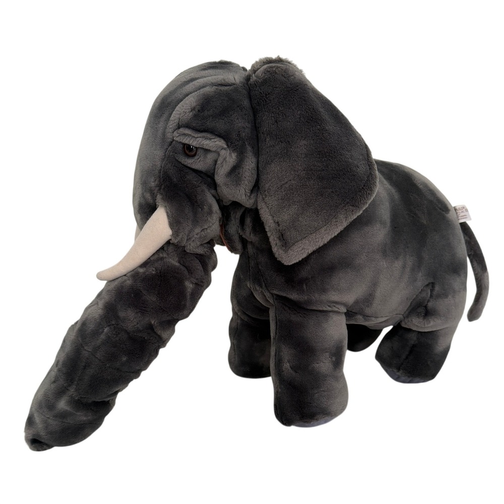 Folkmanis Plush Elephant Stuffed Animal Soft Toy Charcoal Grey Safari HandPuppet